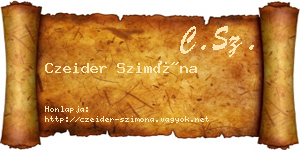 Czeider Szimóna névjegykártya